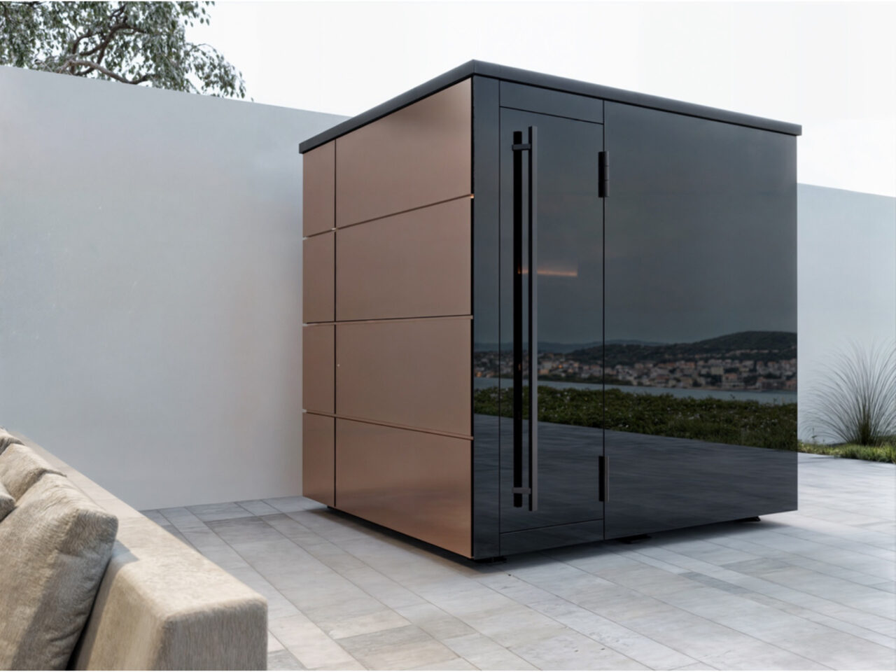Die Gartengold Sauna Mirror mit der einmaligen Bronze-Brown Verspiegelung