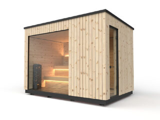 Gold Sauna Premium in der Ausführung two inkl. Vorraum für Platz zur Erholung