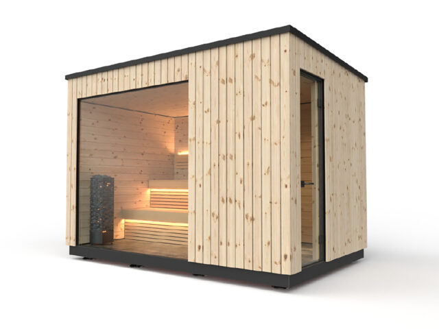 Gold Sauna Premium in der Ausführung two inkl. Vorraum für Platz zur Erholung