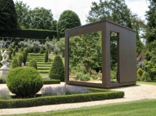 Gold Sauna one HPL mit verspiegeltem Glas als Option