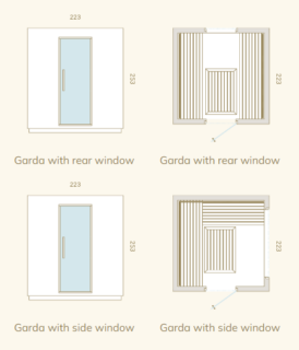 Auroom Garda Konfiguration der Fenster und Bänke, je nach Wahl