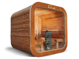 Farbe Natural unserer Suncube Panorama Sauna Modell 2024