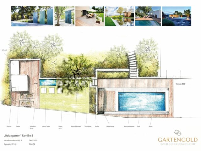 Gartenplanung Relaxgarten mit Swimming Pool